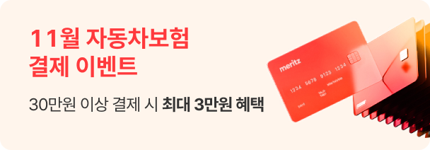 11월 자동차보험 결제이벤트 30만원 이상 결제 시 최대 3만원 혜택